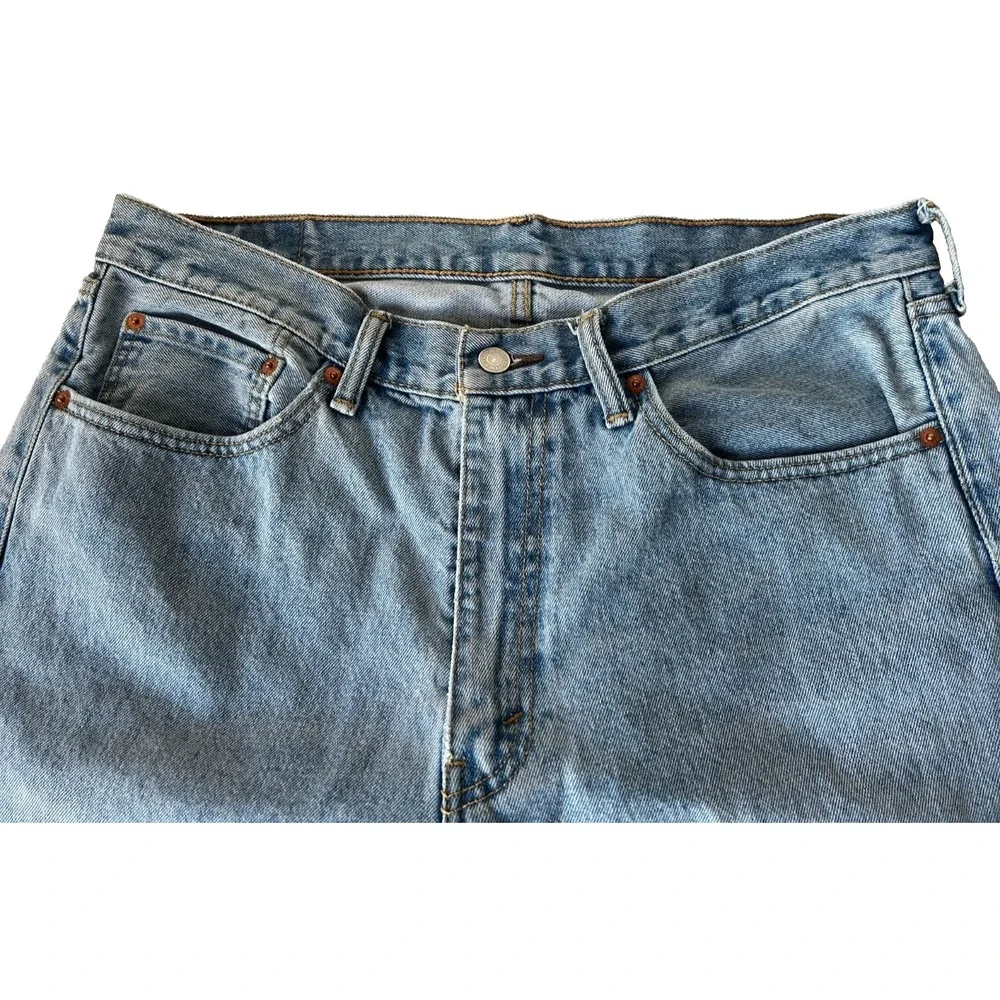 90's Levis 505 Denim Jeans Straight Leg Red Tab Five Pocket Blue Size 36 x 28.5